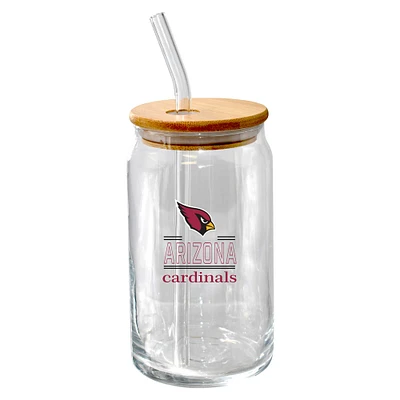 The Memory Company Arizona Cardinals 16oz. Classic Crew Beer Glass with Bamboo Lid