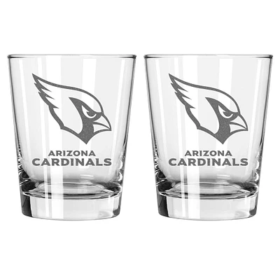 The Memory Company Cardinals de l'Arizona, paquet de 2, 15 oz. Ensemble de verres à l'ancienne double