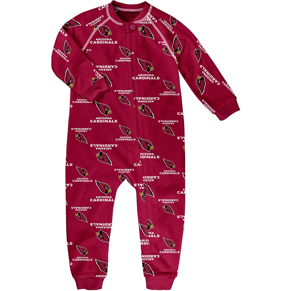 Toddler Cardinal Arizona Cardinals Allover Print Raglan Full-Zip Jumper