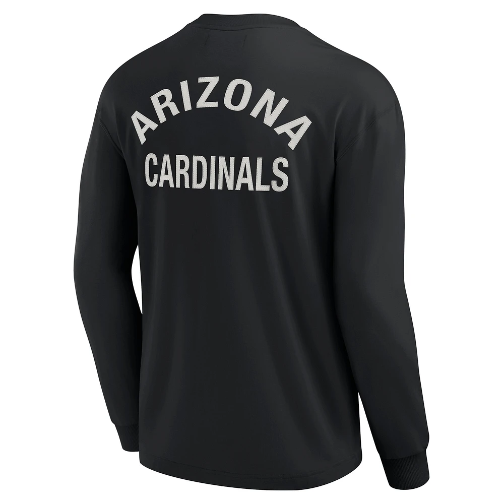 T-shirt unisexe Fanatics noir Arizona Cardinals Elements super doux à manches longues