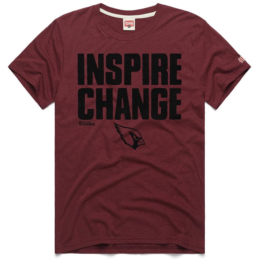 Unisex Homage Cardinal Arizona Cardinals 2024 Inspire Change Tri-Blend T-Shirt