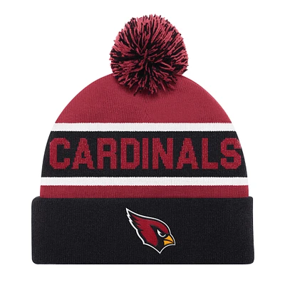 Bonnet unisexe en tricot à revers Starter Black Arizona Cardinals avec pompon