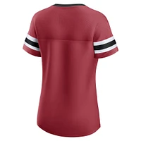 T-shirt à lacets et paillettes pour femmes Fanatics Garnet Arizona Cardinals