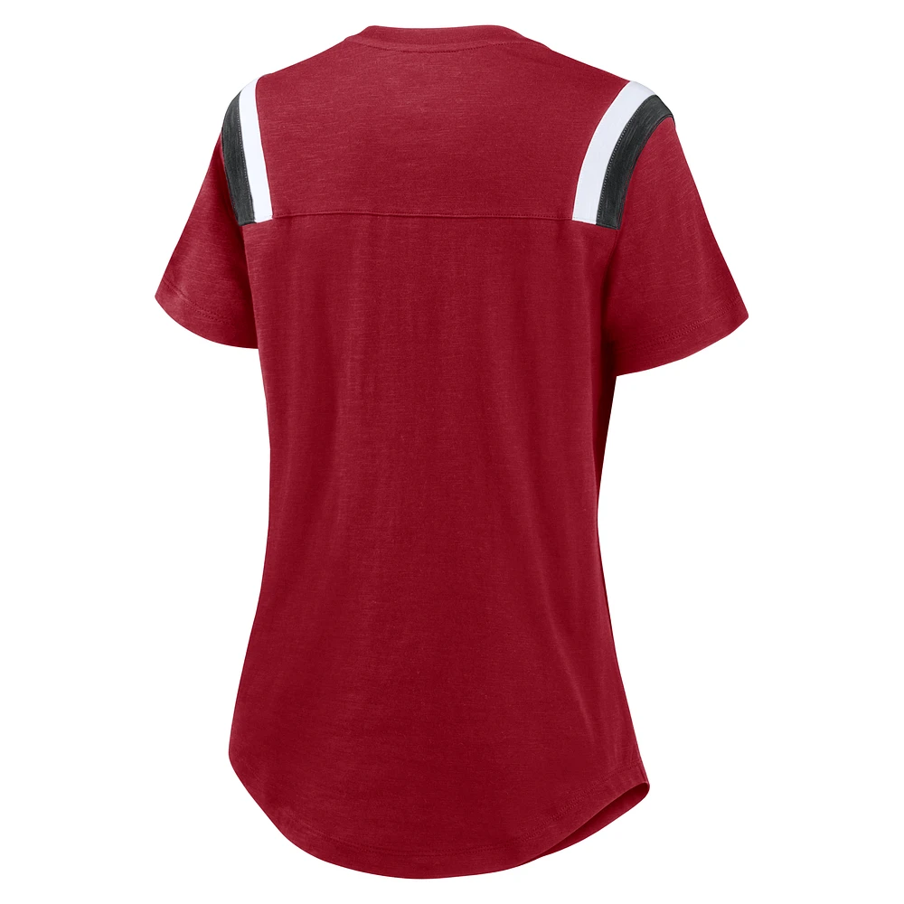 Women's Nike  Heather Red Arizona Cardinals Historic Slub Fashion T-Shirt