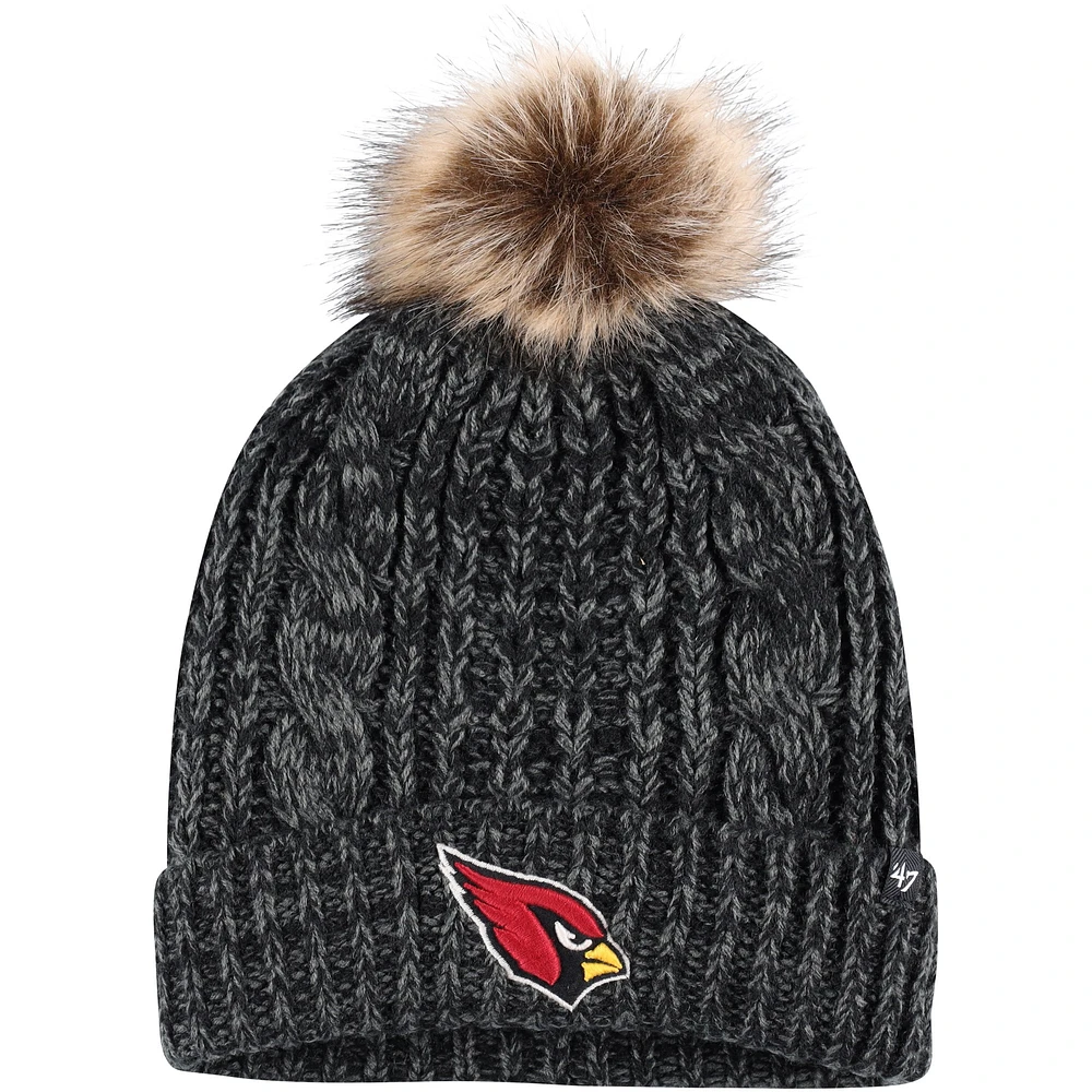 Bonnet tricoté à revers Meeko '47 Black Arizona Cardinals pour femme avec pompon