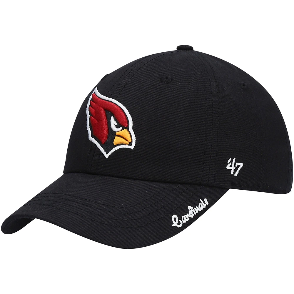 Women's '47 Black Arizona Cardinals Miata Clean Up Primary Adjustable Hat