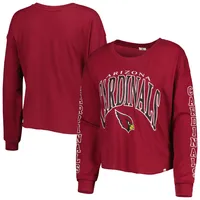 Women's Fanatics Branded Cardinal/White Arizona Cardinals Ombre Long Sleeve T-Shirt Size: Small