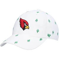 Women's '47 White Arizona Cardinals Confetti Clean Up Adjustable Hat