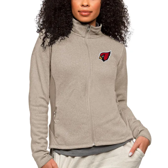 Antigua Louisville Cardinals Heathered Gray Fortune Full-Zip Jacket