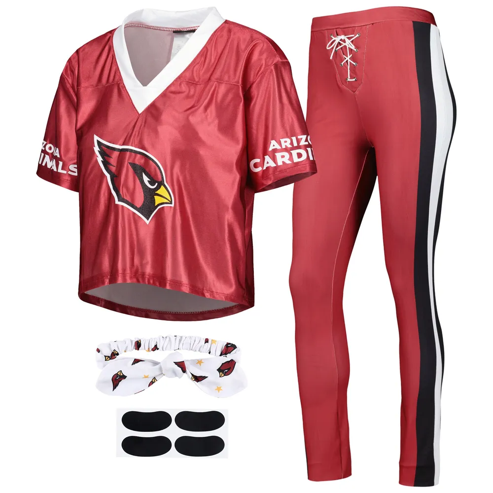 Women's Fanatics Branded Heather Charcoal Arizona Cardinals Plus Size Lace-Up V-Neck T-Shirt