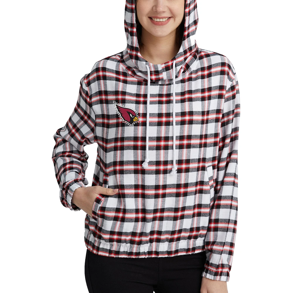 Women's Concepts Sport Black/Red Arizona Cardinals Sienna Flannel Long Sleeve Hoodie Top