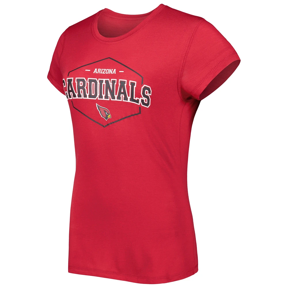 Women's Concepts Sport Cardinal/Black Arizona Cardinals Badge T-Shirt & Pants Sleep Set