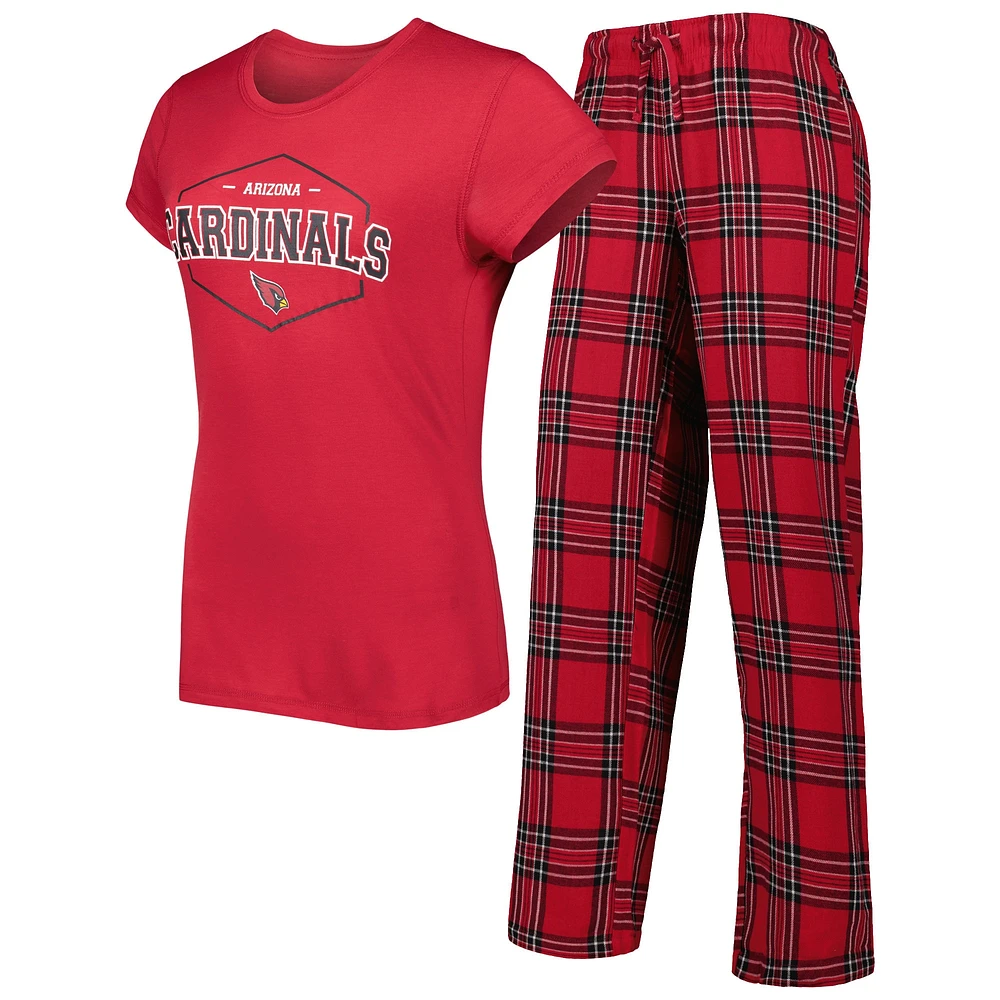 Concepts Sport Cardinal/Noir Arizona Cardinals Badge T-shirt et pantalon Ensemble de nuit