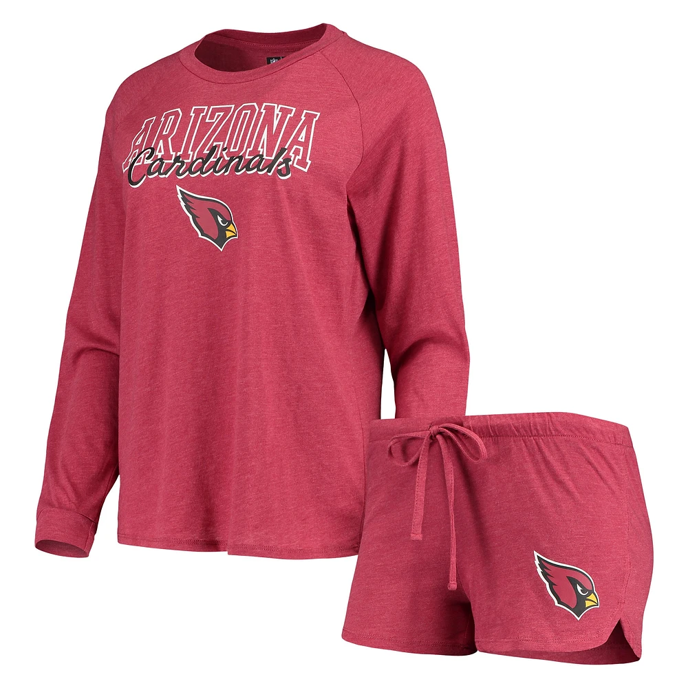 Concepts Sport Cardinal Arizona Cardinals Mètre Tricot Manches Longues Raglan Haut et Short Ensemble de Nuit