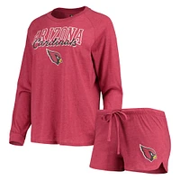 Concepts Sport Cardinal Arizona Cardinals Mètre Tricot Manches Longues Raglan Haut et Short Ensemble de Nuit