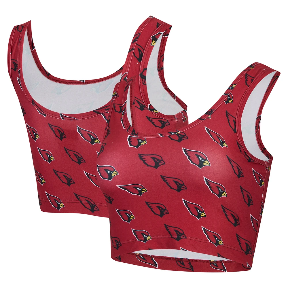 Women's Concepts Sport Cardinal Arizona Cardinals Record Allover Print Bralette