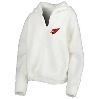 Women's Concepts Sport Cream Arizona Cardinals Fluffy Hoodie Top & Shorts Set