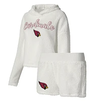 Concepts Sport Arizona Cardinals Fluffy Pullover Sweatshirt & Shorts Ensemble de nuit pour femme