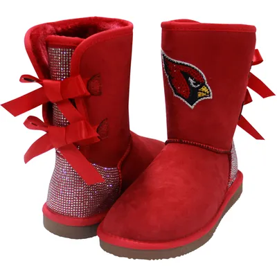 Arizona Cardinals Cuce Women's Team Colored Faux Suede Crystal Back Boots
