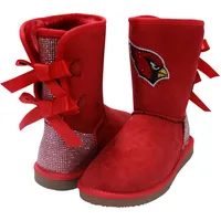 Bottes Cuce Arizona Cardinals pour femmes avec dos en cristal faux suède coloré