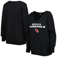 Sweat-shirt noir à encolure en V et logo sequins des Cardinals de l'Arizona Cuce pour femme