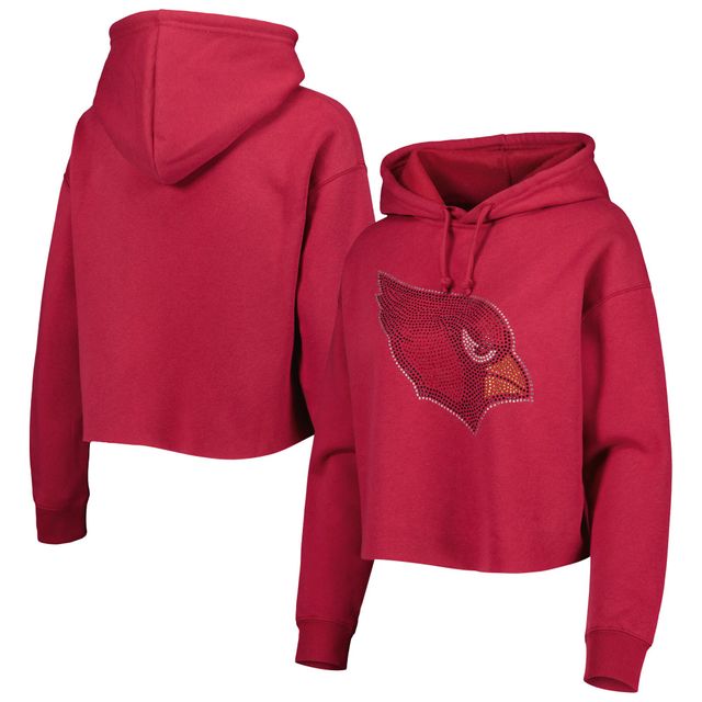 Cuce Cardinal Arizona Cardinals Crystal Logo Sweat à capuche court pour femme