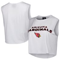 Women's Cuce White Arizona Cardinals Sequin Cropped Tank Top