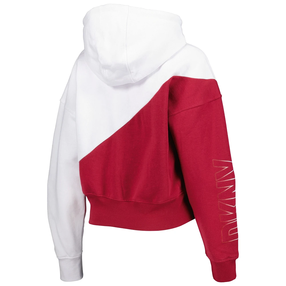 Sweat à capuche DKNY Sport Blanc/Cardinal Arizona Cardinals Bobbi pour femme