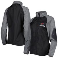 Women's Dunbrooke Black/Gray Arizona Cardinals Hurricane Raglan Full-Zip Windbreaker