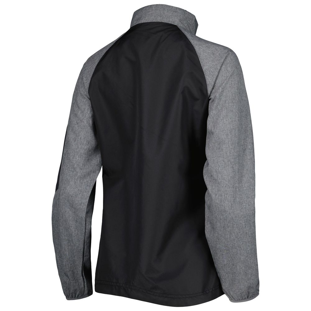 Women's Dunbrooke Black/Gray Arizona Cardinals Hurricane Raglan Full-Zip Windbreaker