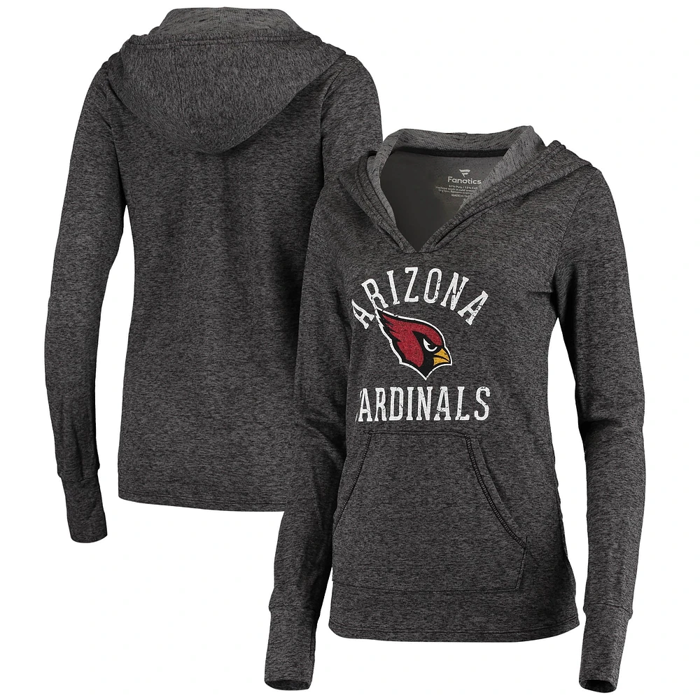 Women's Fanatics Black Arizona Cardinals Doubleface Slub Pullover Hoodie