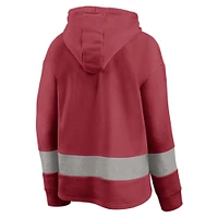 Women's Fanatics Cardinal/Gray Arizona Cardinals Huddle Up Fundamental Fleece Color Block Pullover Hoodie