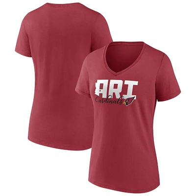 Women's Fanatics Cardinal Arizona Cardinals Back Home Again V-Neck T-Shirt