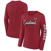 T-shirt à manches longues Fanatics pour femmes, pom-pom girl des Cardinals de l'Arizona
