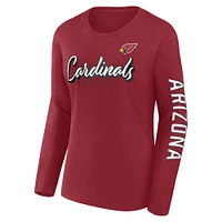 T-shirt à manches longues Fanatics pour femmes, pom-pom girl des Cardinals de l'Arizona
