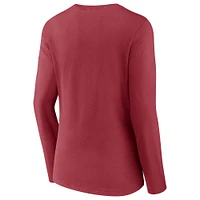 Women's Fanatics Cardinal Arizona Cardinals Drive Forward V-Neck Long Sleeve T-Shirt