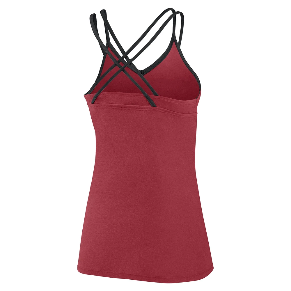 Women's Fanatics Cardinal Arizona Cardinals Go For It Strappy Crossback Tank Top