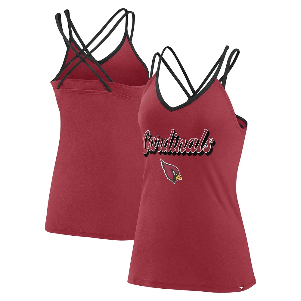 Débardeur Fanatics Cardinal Arizona Cardinals Go For It pour femmes