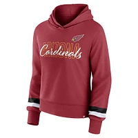 Women's Fanatics  Cardinal Arizona Cardinals Over Under Pullover Hoodie