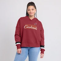 Women's Fanatics  Cardinal Arizona Cardinals Over Under Pullover Hoodie