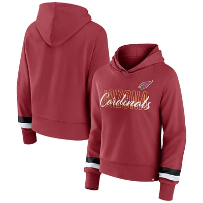 Women's Fanatics  Cardinal Arizona Cardinals Over Under Pullover Hoodie