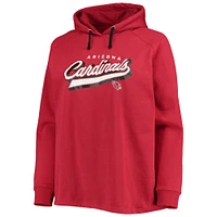 Chandail à capuche raglan First Contact Fanatics Cardinal Arizona Cardinals pour femmes, taille plus