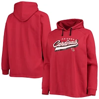 Chandail à capuche raglan First Contact Fanatics Cardinal Arizona Cardinals pour femmes, taille plus