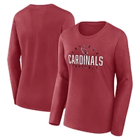 T-shirt à manches longues Fanatics Cardinal Arizona Cardinals pour femmes, grande taille