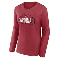 T-shirt à manches longues Fanatics Cardinal Arizona Cardinals pour femmes, grande taille