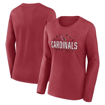 Women's Fanatics  Cardinal Arizona Cardinals Plus Foiled Play Long Sleeve T-Shirt