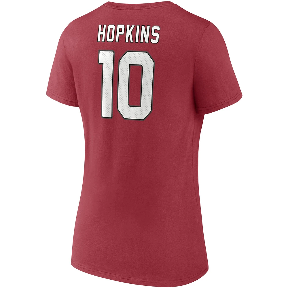 Women's Fanatics DeAndre Hopkins Cardinal Arizona Cardinals Player Icon Name & Number V-Neck T-Shirt