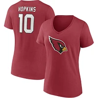 Women's Fanatics DeAndre Hopkins Cardinal Arizona Cardinals Player Icon Name & Number V-Neck T-Shirt