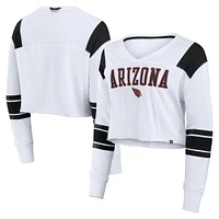 Women's Fanatics  White Arizona Cardinals Stretch Cropped Fashion Long Sleeve T-Shirt