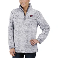 Women's G-III 4Her by Carl Banks Gray Arizona Cardinals Sherpa Quarter-Zip Pullover Jacket